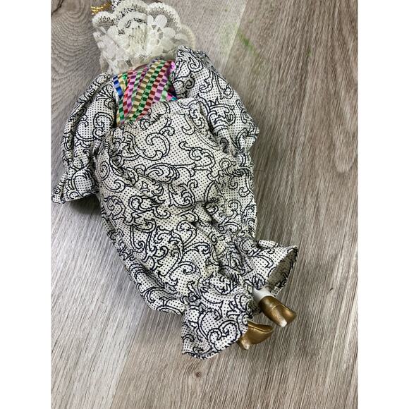 Vintage Harlequin Porcelain Clown Doll 10” Hand Painted Figurine Lace Ruffle - Picture 10 of 10